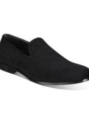Alfani Mens Zion Smoking Slip On Casual Slipper Loafers Black Size 12M NIB